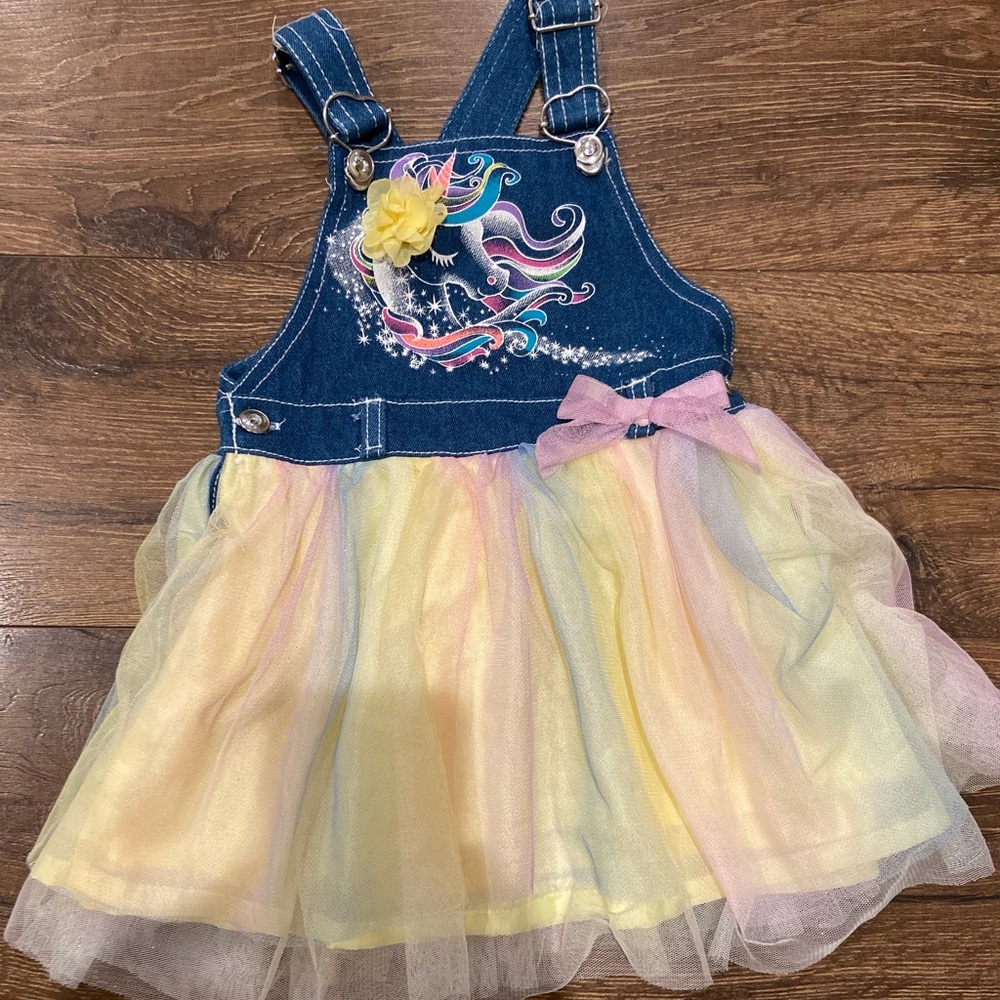 🥰 Forever Me Pastel Unicorn Jumper Dress 2T Skirt Tutu